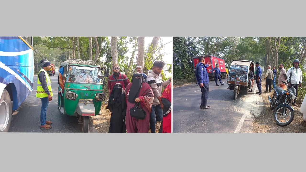 মাদারীপুরে মহাসড়কে দুর্ঘটনারোধে হাইওয়ে পুলিশের অভিযান, ১২টি ইজিবাইক জব্দ