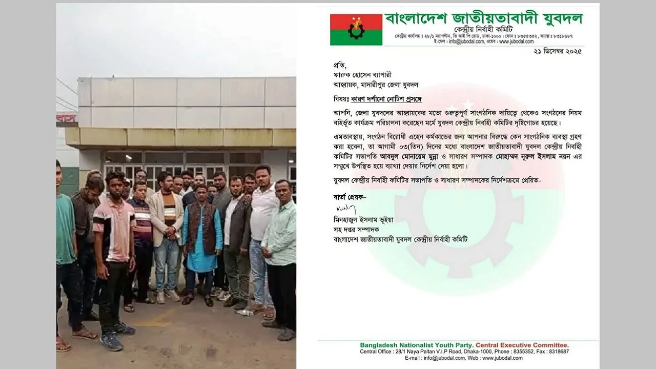 মাদারীপুরে শাজাহান খানের বাড়ি ও পেট্রোল পাম্প পাহারায় যুবদল নেতা, দল থেকে শোকজ
