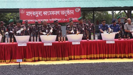 ১১৯ কোটি ৬৫ লাখ টাকার মাদকদ্রব্য ধ্বংস, থামানো যাচ্ছে না পাচার