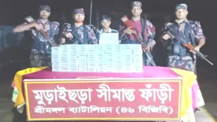 বিজিবির অভিযানে বিপুল পরিমাণ ভারতীয় সিগারেট জব্দ, আটক ১
