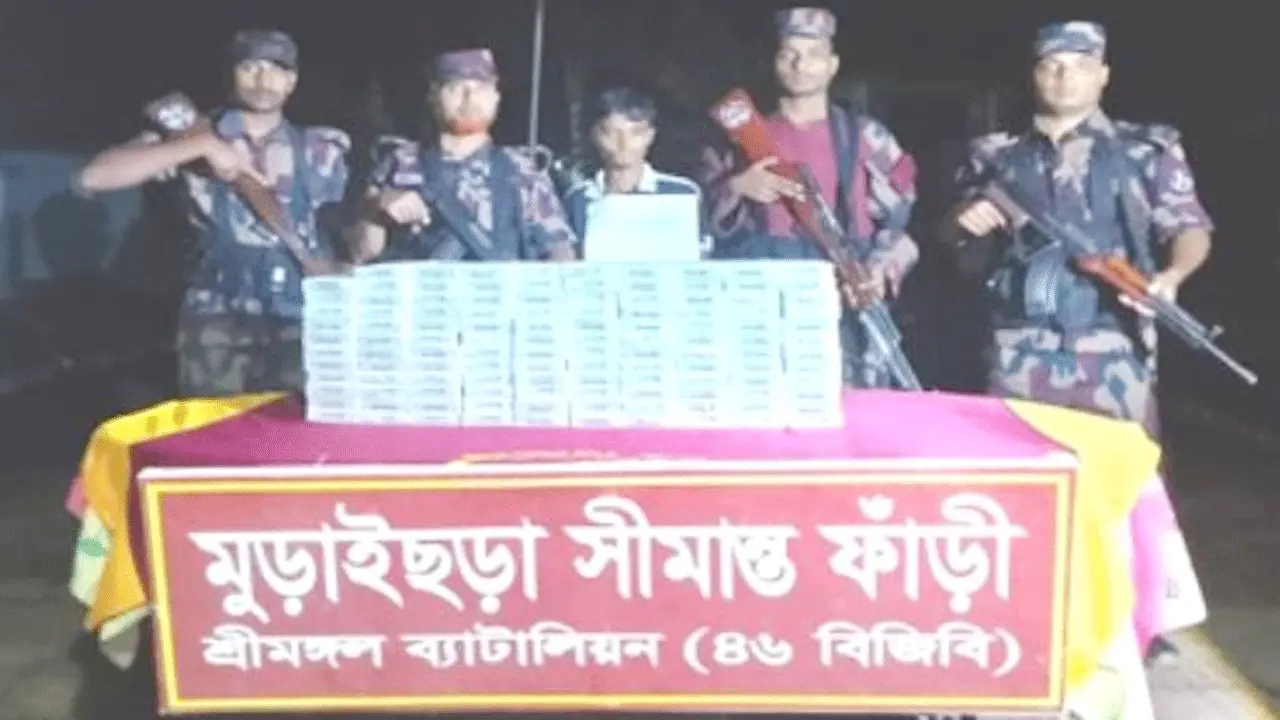 বিজিবির অভিযানে বিপুল পরিমাণ ভারতীয় সিগারেট জব্দ, আটক ১