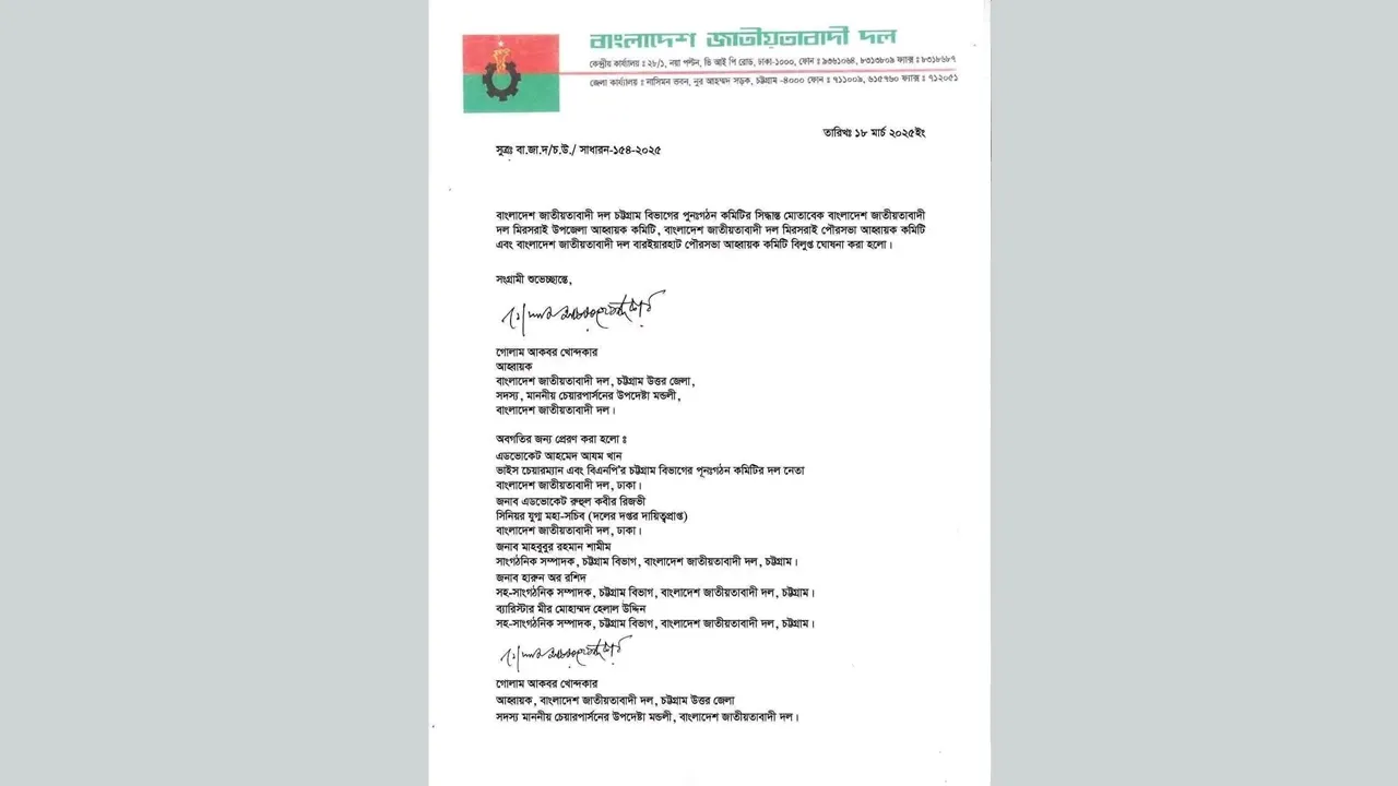 উপজেলা-পৌরসভা ও বারইয়ারহাট পৌর কমিটি বিলুপ্ত