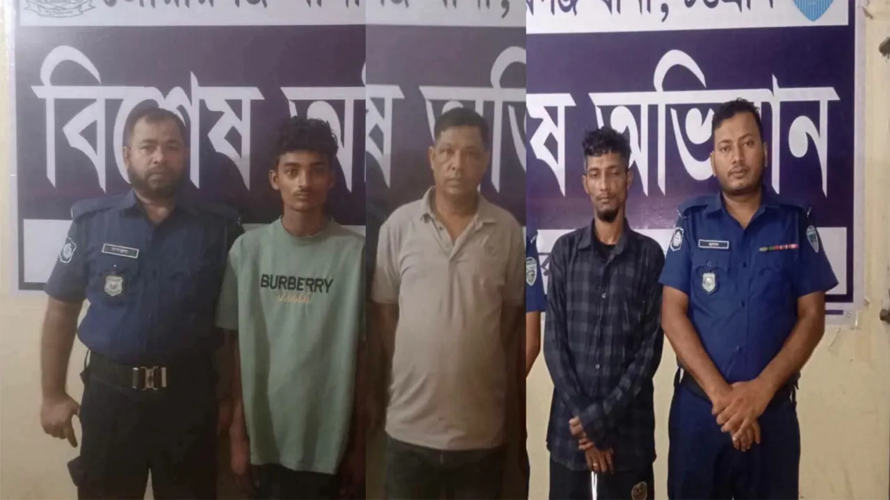 জোরারগঞ্জে পুলিশের অভিযানে ইয়াবাসহ গ্রেফতার ৩