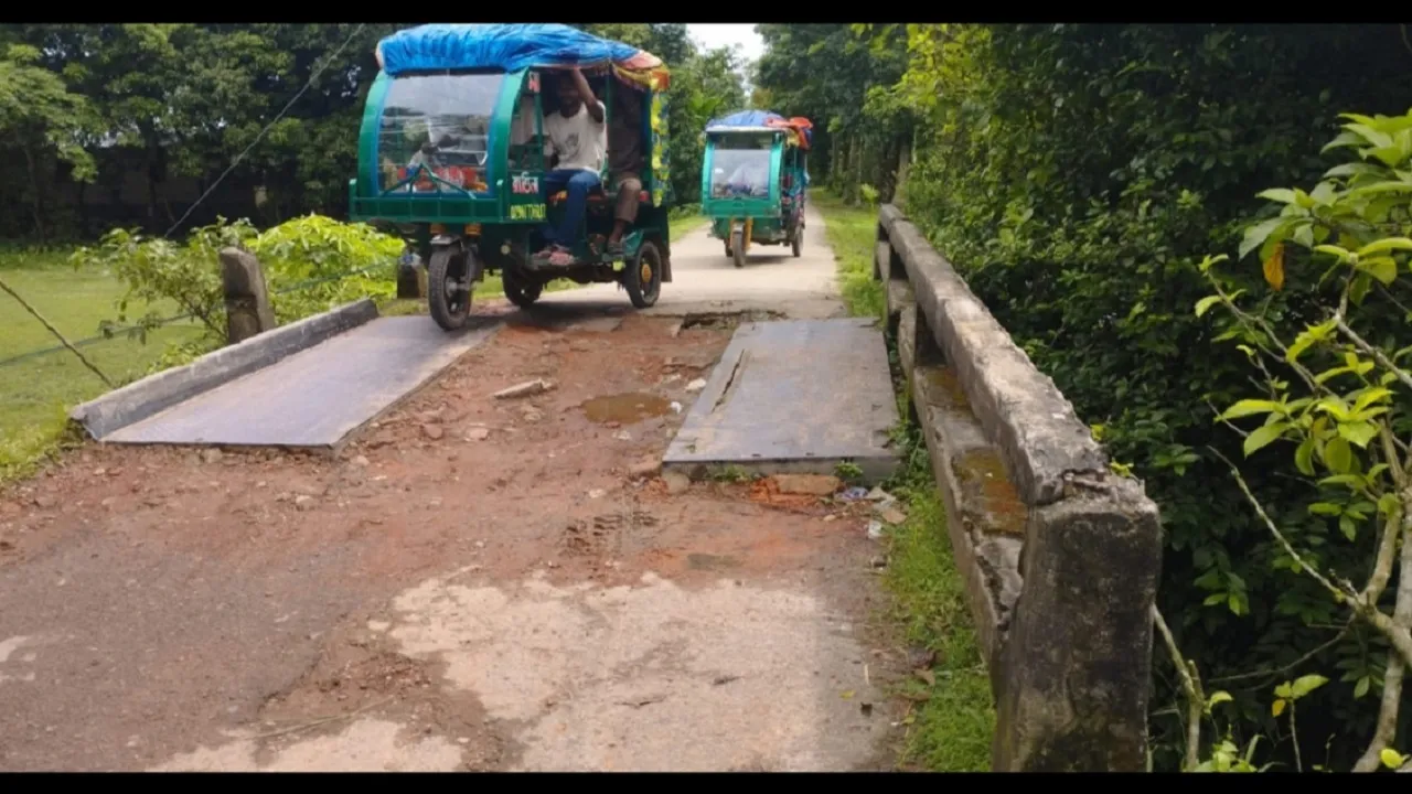 তিন বছর ধরে ভাঙা শতবর্ষী সেতু, ঝুঁকি নিয়ে যাতায়াত ১৬ গ্রামের মানুষের