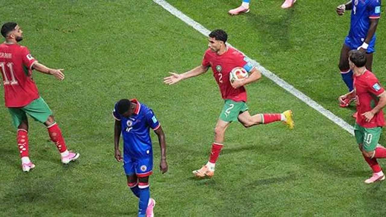 হাইতিকে ৪-২ গোলে হারিয়ে শেষ ষোলোয় মরক্কো