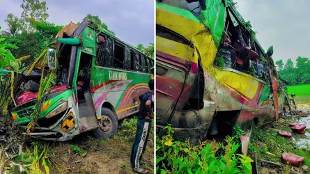 গোপালগঞ্জে বাস খাদে পড়ে নিহত ৩, আহত ২০