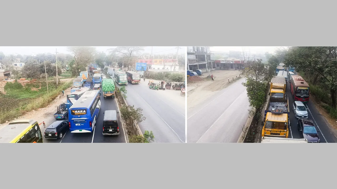 লাঙ্গলবন্দের অষ্টমী স্নান উপলক্ষে গজারিয়ায় মহাসড়কে তীব্র যানজট