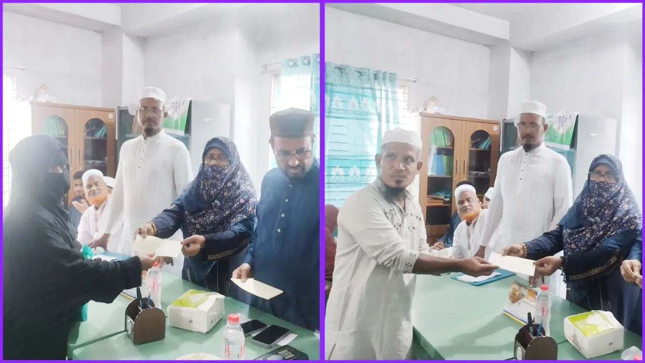 মুক্তাগাছায় দুঃস্থদের মাঝে অনুদানের চেক বিতরণ