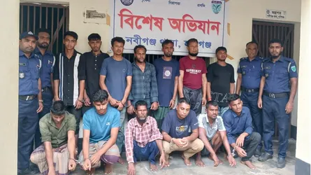 নবীগঞ্জে পুলিশ ও ম্যাজিস্ট্রেটের উপর হামলা : যৌথ অভিযানে আটক ১৩