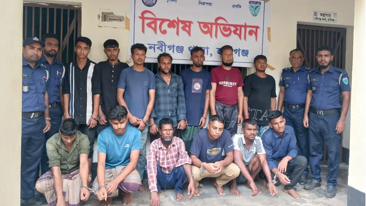 নবীগঞ্জে পুলিশ ও ম্যাজিস্ট্রেটের উপর হামলা : যৌথ অভিযানে আটক ১৩