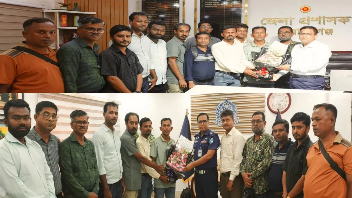 ডিসি-এসপির সাথে বাংলাদেশ রিপোর্টার্স ক্লাব নারায়ণগঞ্জের সৌজন্য সাক্ষাত