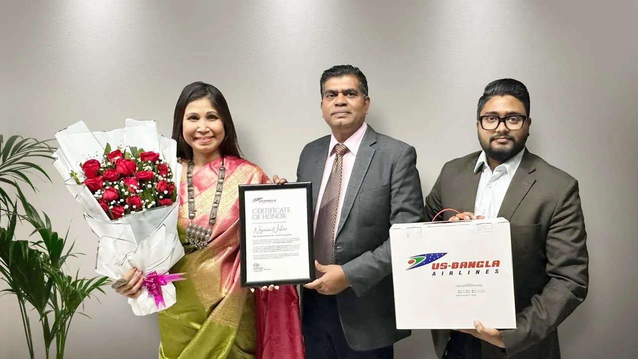১৮৪ দেশে বাংলাদেশের পতাকা উড়ানো নারীর ইউএস-বাংলার স্বীকৃতি