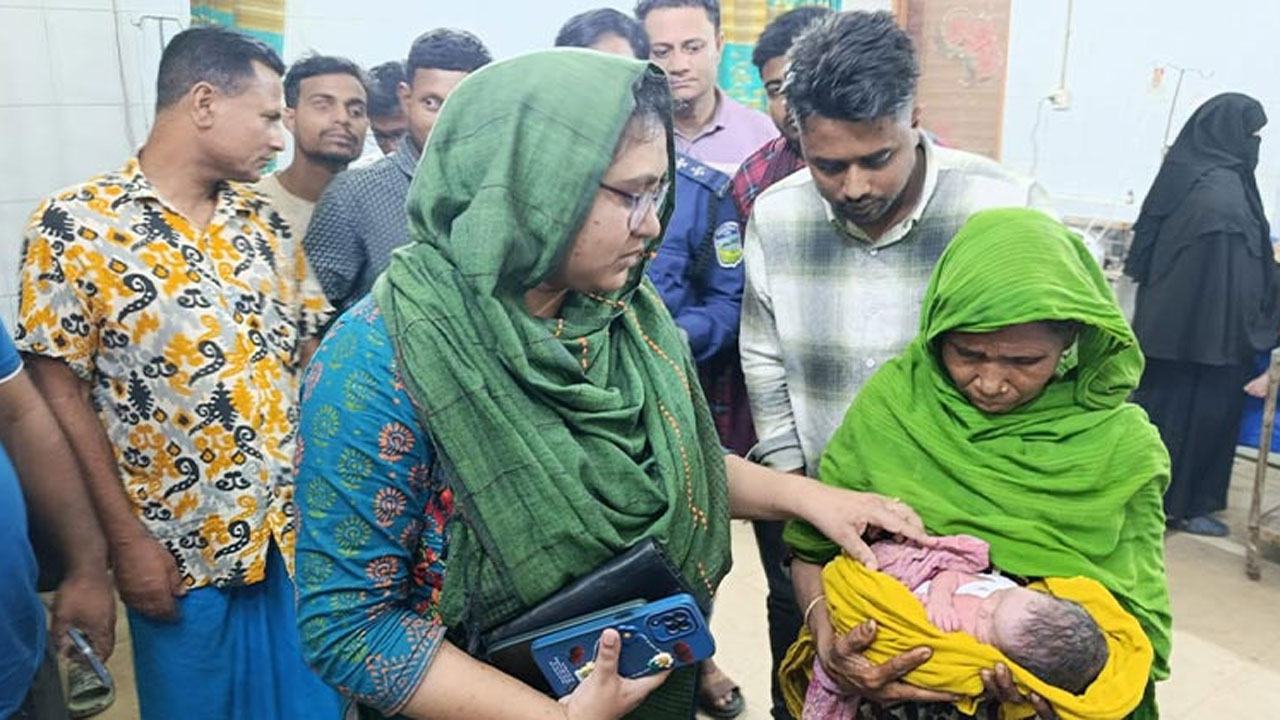 Newborn-baby-rescued-alive-from-paddy-field-in-Ishwarganj