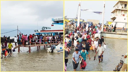 বৈরী আবহাওয়ায় বন্ধ রয়েছে হাতিয়ার ফেরি চলাচল