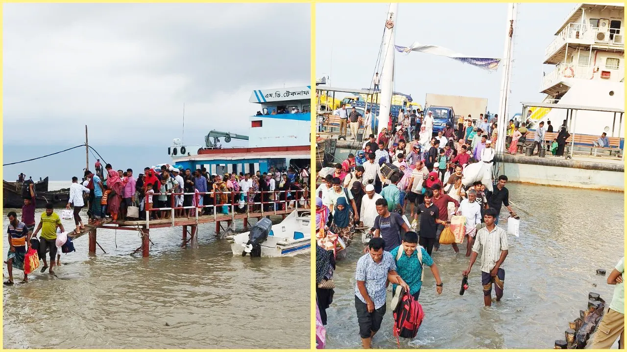 বৈরী আবহাওয়ায় বন্ধ রয়েছে হাতিয়ার ফেরি চলাচল