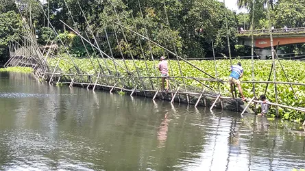 পাবনায় ইছামতি নদী থেকে অবৈধ বাঁধ অপসারণ
