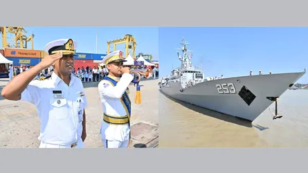 শুভেচ্ছা সফরে পাকিস্তান নৌবাহিনী জাহাজ পিএনএস সাইফ চট্টগ্রাম বন্দরে