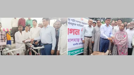 দেবীগঞ্জে ক্ষুদ্র নৃ-গোষ্ঠীদের মাঝে বাইসাইকেল, সেলাই মেশিন ও শিক্ষা বৃত্তি বিতরণ