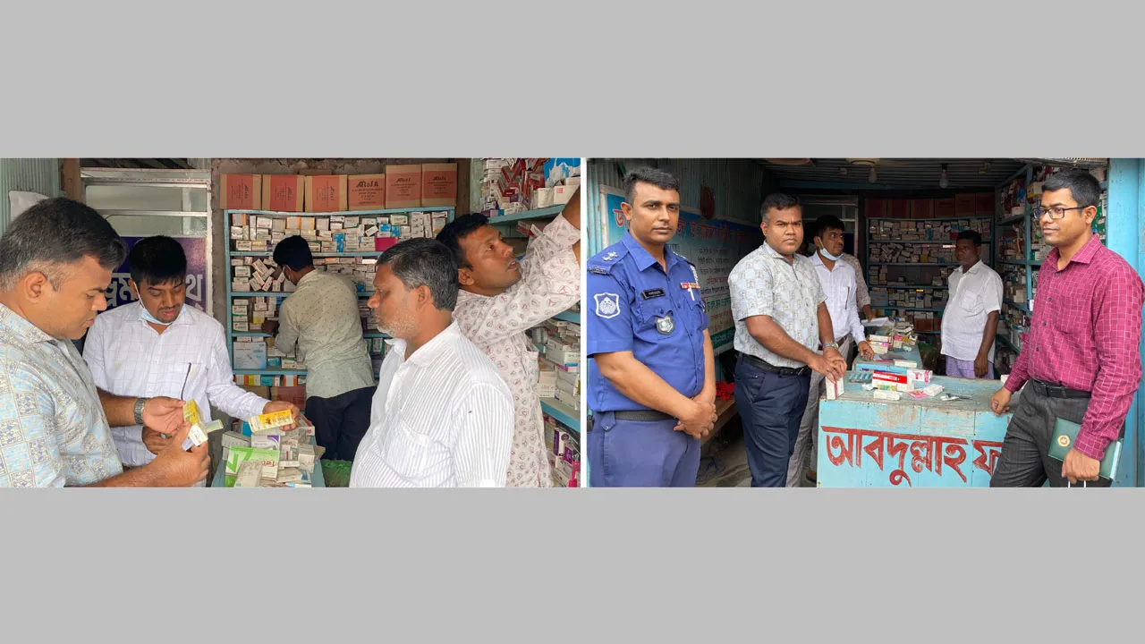 মঠবাড়িয়ায় বিপুল পরিমাণ ভেজাল ওষুধ জব্দ, মালিককে জরিমানা