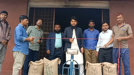 পোরশায় অভ্যন্তরীণ আমন ধান ও চাল সংগ্রহের উদ্বোধন