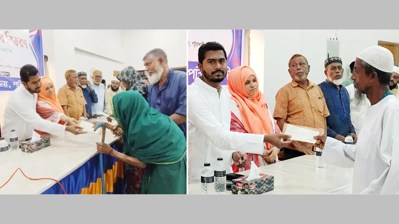 দুস্থ ও হতদরিদ্রদের মাঝে আর্থিক সহায়তার চেক ও খাবার বিতরণ
