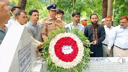 ভাঙ্গায় জুলাইয়ের সর্বকনিষ্ঠ শহীদ আহাদসহ ২ শহীদের কবরে দোয়া