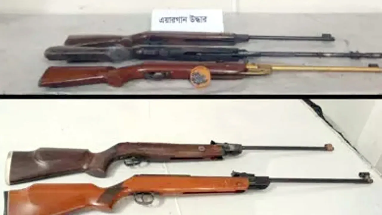 সিলেটে র‌্যাবের অভিযানে গুলিসহ ৫টি এয়ারগান উদ্ধার