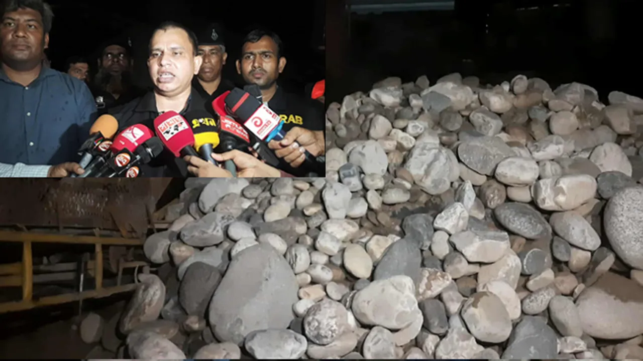 ভোলাগঞ্জে লুট হওয়া সাদা পাথর ঢাকার ডেমরায় জব্দ