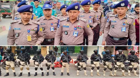 রাজশাহীতে আইনশৃঙ্খলা নিয়ন্ত্রণে আরএমপির সাঁড়াশি ড্রিল