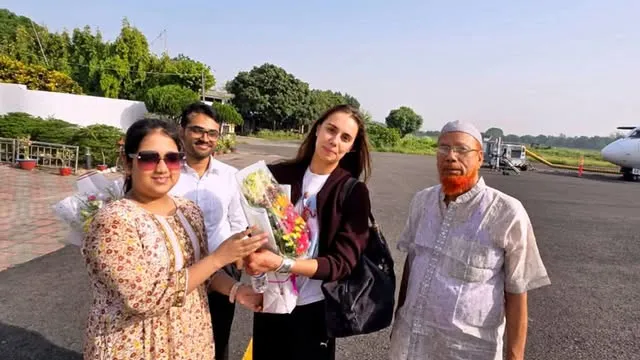 রাজশাহীতে পৈত্রিক ভিটায় অলিম্পিক চ্যাম্পিয়ন মার্গারিটা মামুন