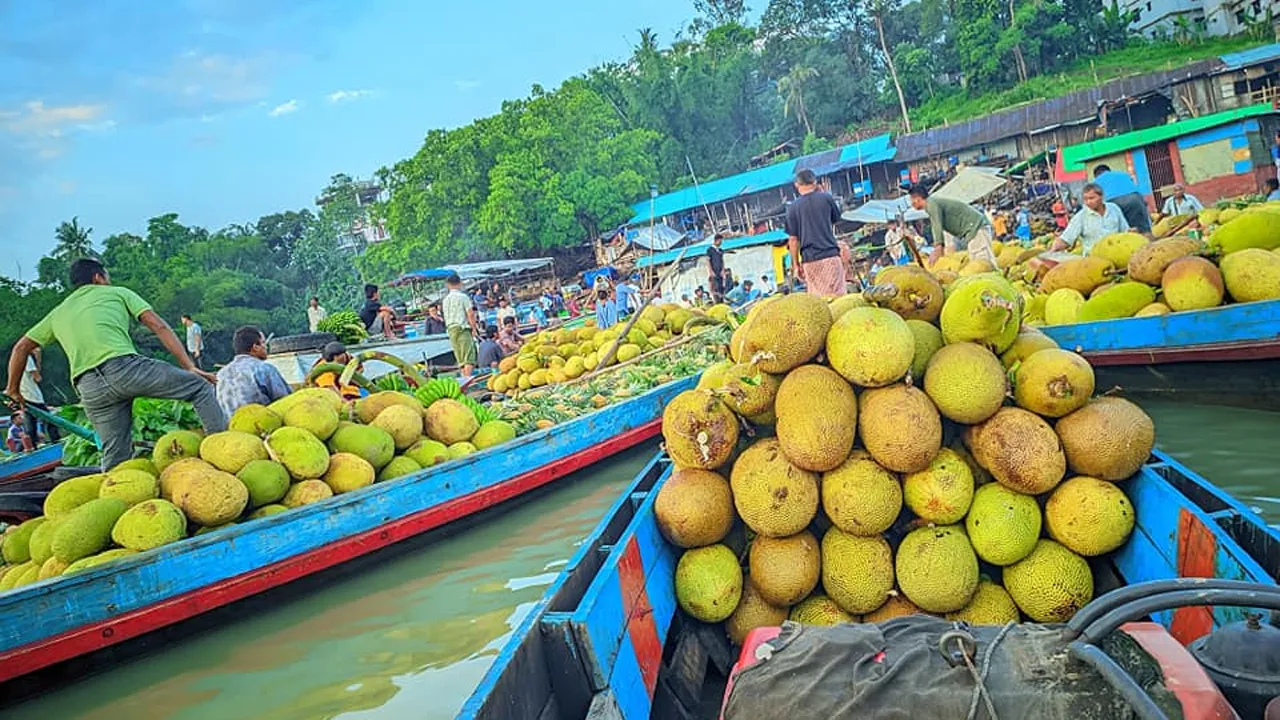 রাঙামাটিতে মৌসুমি ফলে ভরপুর হাটবাজার