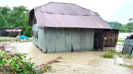 রাঙ্গাবালীতে বাঁধ ভেঙে নিম্নাঞ্চল প্লাবিত