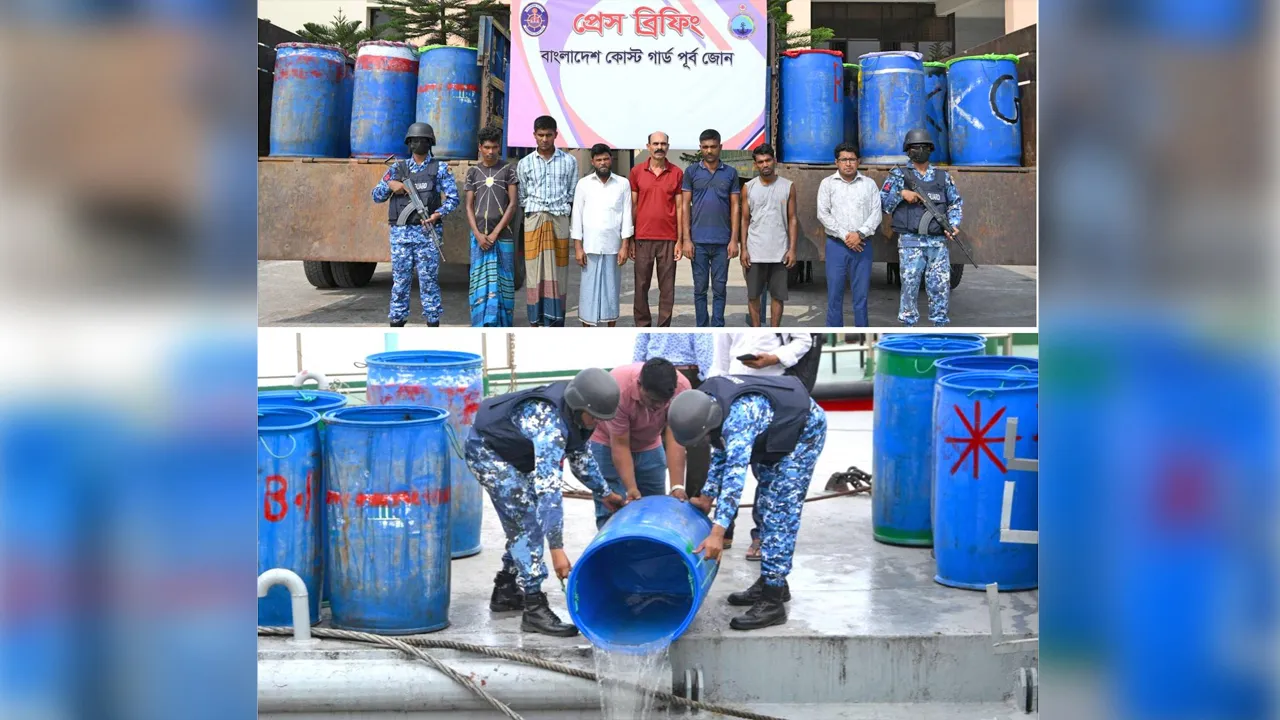 চট্টগ্রামে কোস্ট গার্ডের অভিযানে ৬ কোটি টাকার অবৈধ চিংড়ি রেণু জব্দ