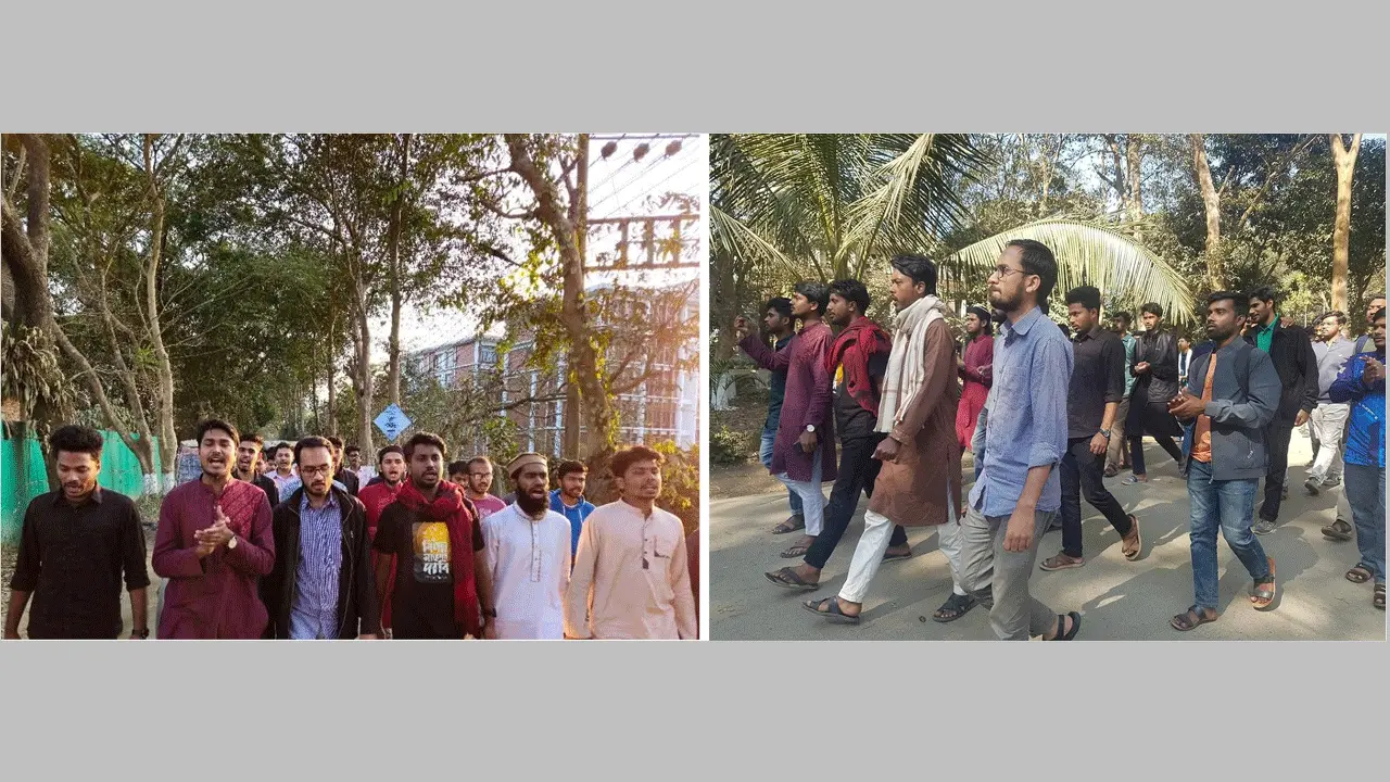 জাতীয় নির্বাচনের আগে শাকসু নির্বাচনের দাবিতে ফের উত্তাল শাবিপ্রবি