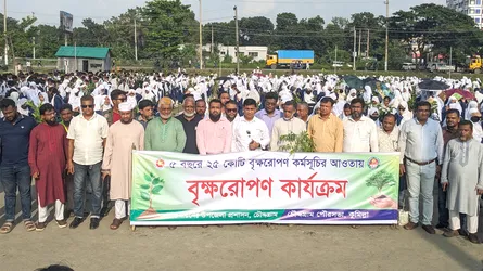 চৌদ্দগ্রামে হাজারো শিক্ষার্থীর মাঝে গাছের চারা বিতরণ