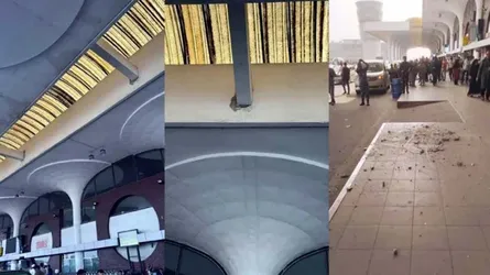 ভূমিকম্পে শাহজালাল বিমানবন্দরে খসে পড়ল বিমের পলেস্তারা