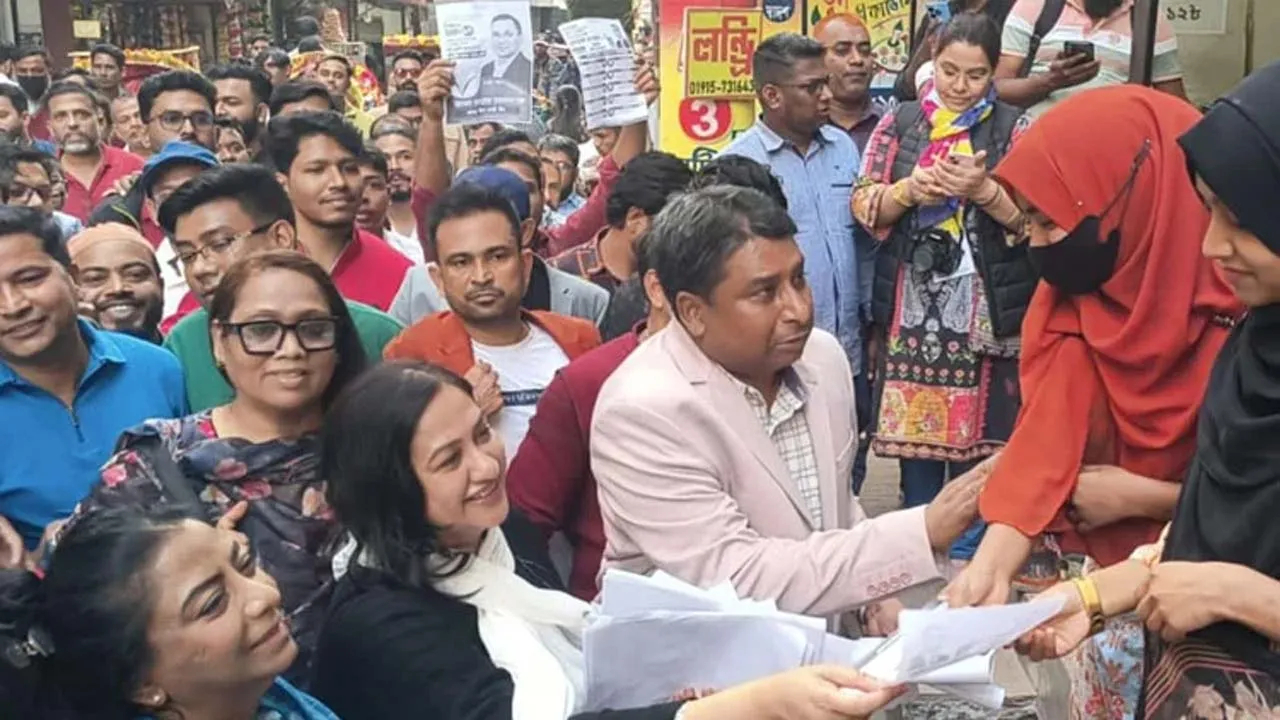 তারেক রহমানের পক্ষে নির্বাচনী প্রচারণায় শামিলা রহমান