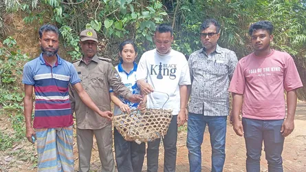 রাঙামাটির নানিয়ারচরে লজ্জাবতী বানর অবমুক্ত