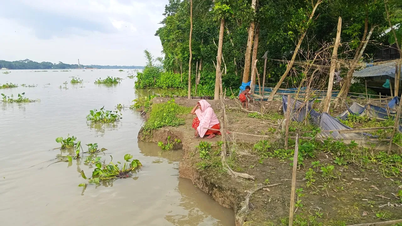 বরিশালে সন্ধ্যা নদীর ভাঙনে দিশেহারা ১০ গ্রামের মানুষ