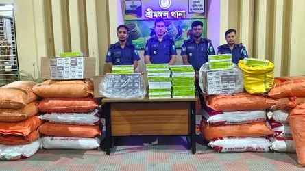 শ্রীমঙ্গলে বিপুল পরিমাণ ভারতীয় পণ্য জব্দ