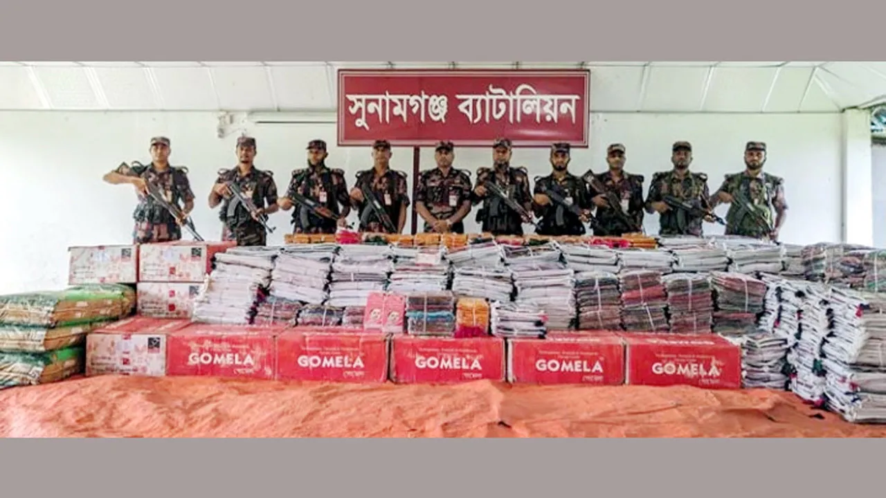 সুনামগঞ্জে ২ কোটি টাকার ভারতীয় চোরাইপণ্য জব্দ
