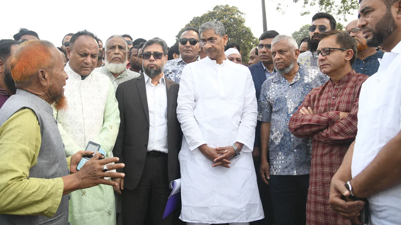 সিলেটে একসঙ্গে তিন মন্ত্রীর খাল খনন পরিদর্শন