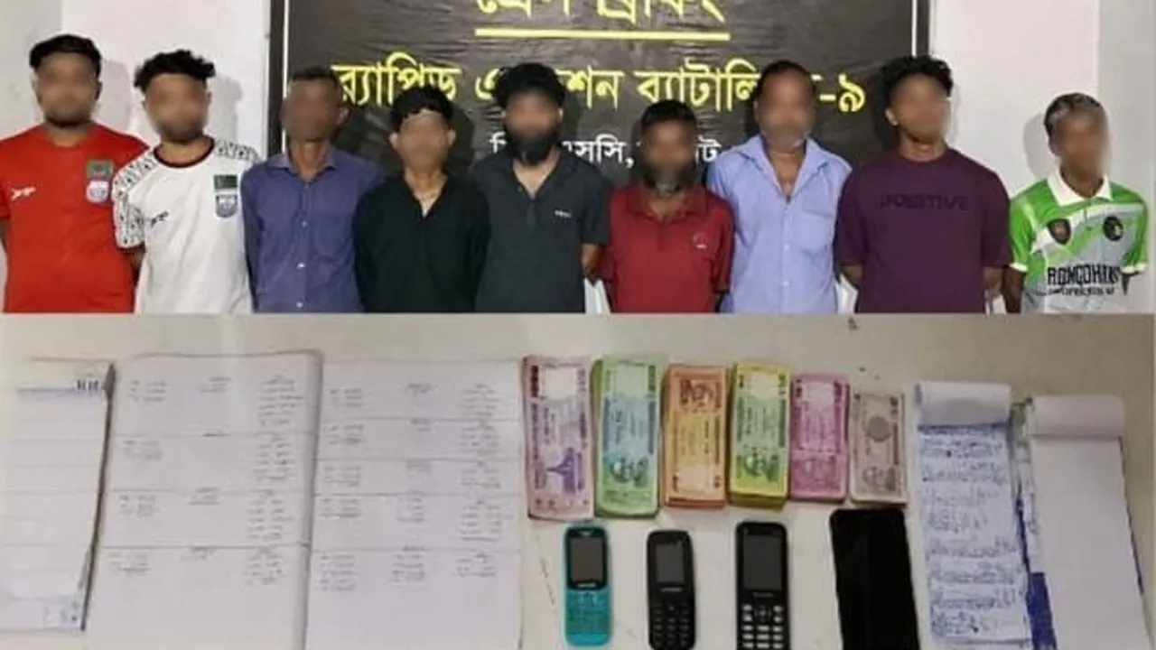 সিলেটে অনলাইন জুয়ার আসরে র‍্যাবের অভিযান, আটক ৯