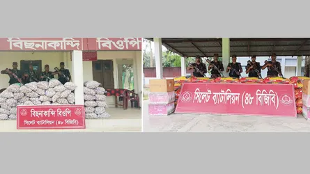 সিলেট সীমান্তে ৮৪ লাখ টাকার চোরাইপণ্য জব্দ