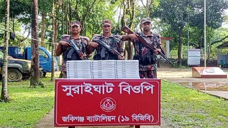 সিলেট সীমান্তে ৩৭ লাখ টাকার ভারতীয় চোরাইপণ্য জব্দ