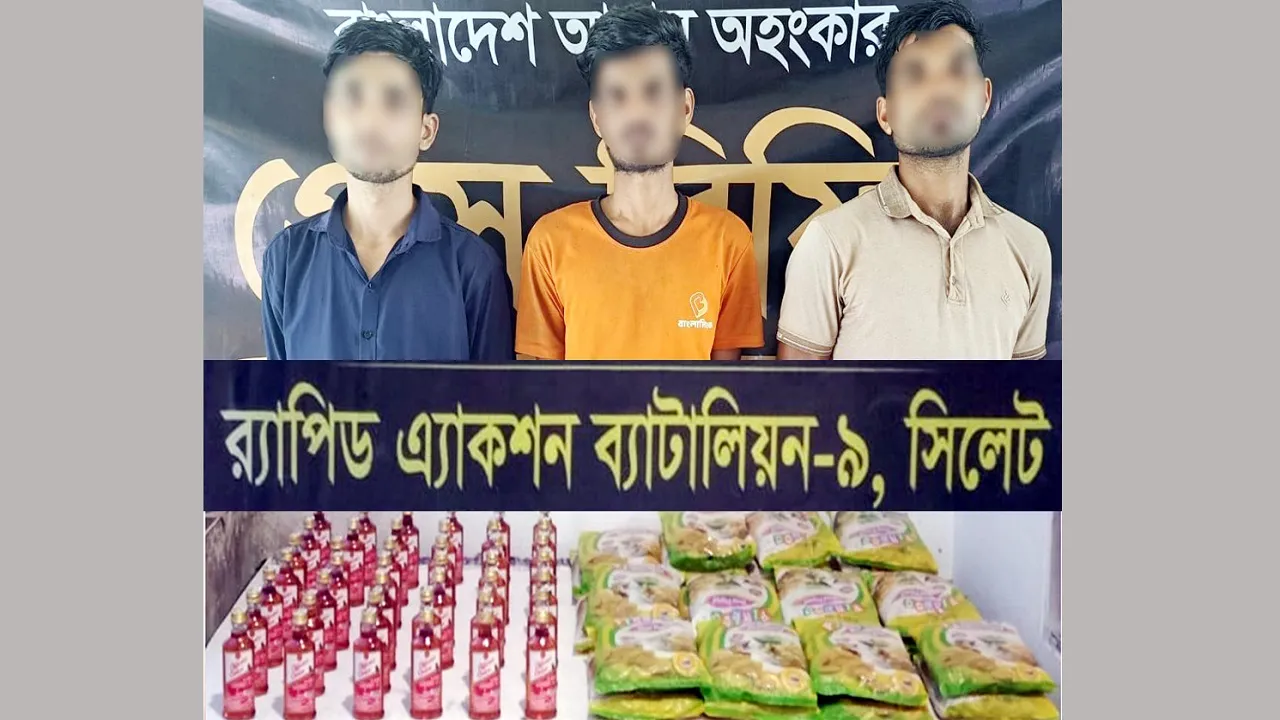 সিলেটে র‌্যাবের অভিযানে আটক ৩