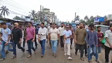 কার্যক্রম নিষিদ্ধ আওয়ামী লীগের নাশকতার প্রতিবাদে সুনামগঞ্জে যুবদলের বিক্ষোভ