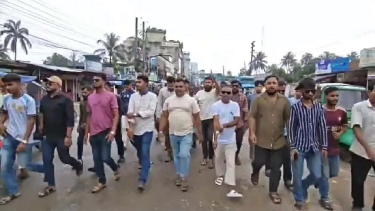 কার্যক্রম নিষিদ্ধ আওয়ামী লীগের নাশকতার প্রতিবাদে সুনামগঞ্জে যুবদলের বিক্ষোভ