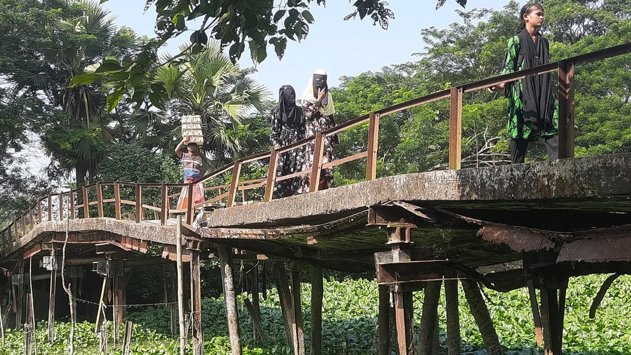 তালতলীতে শিক্ষাপ্রতিষ্ঠান সংলগ্ন ঝুঁকিপূর্ণ ব্রিজে শিক্ষার্থীদের ভোগান্তি