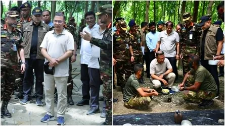 সেনাবাহিনীর গ্রীষ্মকালীন মহড়া পরিদর্শন প্রধানমন্ত্রীর